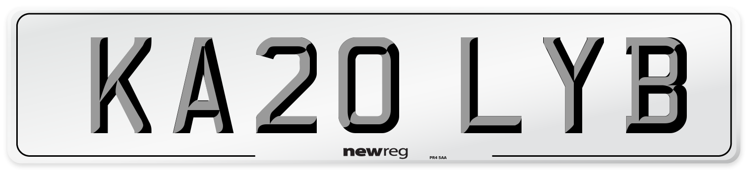 KA20 LYB Number Plate from New Reg
